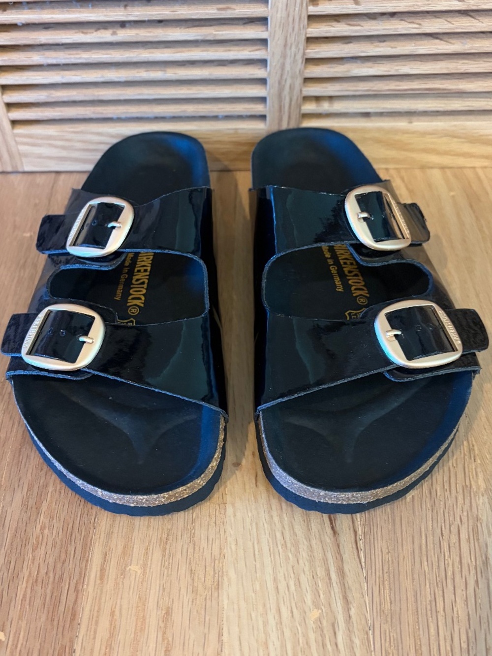 Birkenstock Black with Gold Buckle